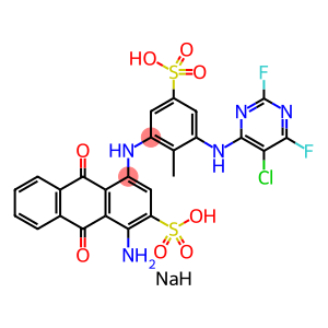1-Amino-4-[[3-[(5-chloro-2,6-difluoro-4-pyrimidinyl)amino]-2-methyl-5-sulfophenyl]amino]-9,10-dihydro-9,10-dioxo-2-anthracenesulfonic acid disodium salt