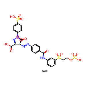 1H-Pyrazole-3-carboxylic acid, 4,5-dihydro- 5-oxo-4-[[4-[[[3-[[2-(sulfooxy)ethyl]sulfonyl]phenyl]amino]carbonyl]phenyl]azo]-1-(4-sulfophenyl)-, trisodium salt