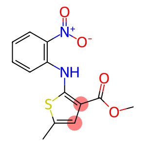 3-Thiophenecarboxylicacid, 5-methyl-2-[(2-nitrophenyl)amino]-, methyl ester