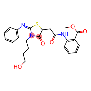 methyl 2-({[3-(4-hydroxybutyl)-4-oxo-2-(phenylimino)-1,3-thiazolidin-5-yl]acetyl}amino)benzoate