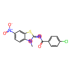 4-chloro-N-(6-nitro-3-methyl-1,3-benzothiazol-2(3H)-ylidene)benzamide