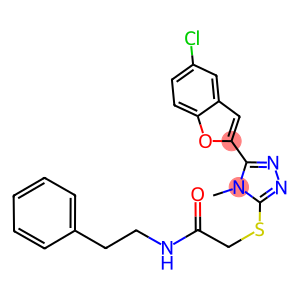 2-{[5-(5-chloro-1-benzofuran-2-yl)-4-methyl-4H-1,2,4-triazol-3-yl]sulfanyl}-N-(2-phenylethyl)acetamide