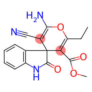 methyl 6'-amino-5'-cyano-2'-ethyl-1,3-dihydro-2-oxospiro[2H-indole-3,4'-(4'H)-pyran]-3'-carboxylate