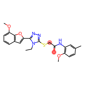 2-{[4-ethyl-5-(7-methoxy-1-benzofuran-2-yl)-4H-1,2,4-triazol-3-yl]sulfanyl}-N-(2-methoxy-5-methylphenyl)acetamide