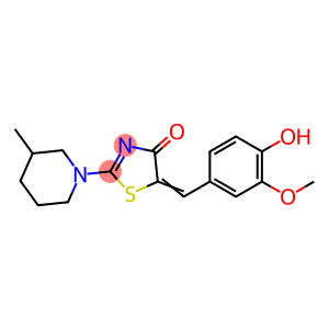 5-(4-hydroxy-3-methoxybenzylidene)-2-(3-methyl-1-piperidinyl)-1,3-thiazol-4(5H)-one