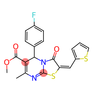 methyl 5-(4-fluorophenyl)-7-methyl-3-oxo-2-(2-thienylmethylene)-2,3-dihydro-5H-[1,3]thiazolo[3,2-a]pyrimidine-6-carboxylate