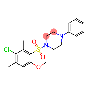 4-chloro-3,5-dimethyl-2-[(4-phenyl-1-piperazinyl)sulfonyl]phenyl methyl ether