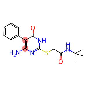 2-[(4-amino-6-oxo-5-phenyl-1,6-dihydro-2-pyrimidinyl)sulfanyl]-N-(tert-butyl)acetamide