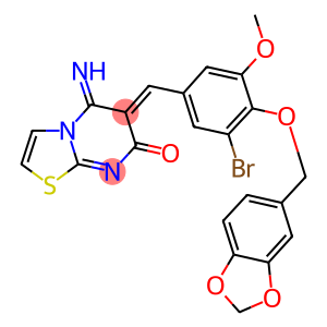 6-[4-(1,3-benzodioxol-5-ylmethoxy)-3-bromo-5-methoxybenzylidene]-5-imino-5,6-dihydro-7H-[1,3]thiazolo[3,2-a]pyrimidin-7-one