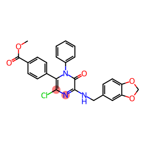 methyl 4-{5-[(1,3-benzodioxol-5-ylmethyl)amino]-3-chloro-6-oxo-1-phenyl-1,6-dihydro-2-pyrazinyl}benzoate