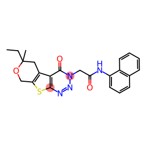 2-(6-ethyl-6-methyl-4-oxo-5,8-dihydro-4H-pyrano[4',3':4,5]thieno[2,3-d][1,2,3]triazin-3(6H)-yl)-N-(1-naphthyl)acetamide