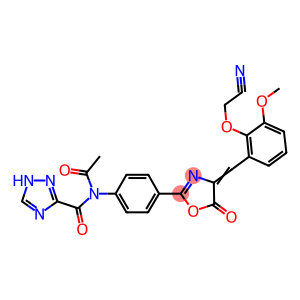 N-acetyl-N-(4-{4-[2-(cyanomethoxy)-3-methoxybenzylidene]-5-oxo-4,5-dihydro-1,3-oxazol-2-yl}phenyl)-1H-1,2,4-triazole-3-carboxamide