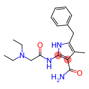 1H-Pyrrole-3-carboxamide, 2-[[2-(diethylamino)acetyl]amino]-4-methyl-5-(phenylmethyl)-