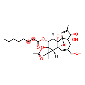 Octanoic acid, 9a-(acetyloxy)-1a,1b,4,4a,5,7a,7b,8,9,9a-decahydro-4a,7 b-dihydroxy-3-(hydroxymethyl)-1,1,6,8-tetramethyl-5-oxo-1H-cyclopropa( 3,4)benz(1,2-e)azulen-9-yl ester, (1aR-(1aalpha,1bbeta,4abeta,7aalpha, 7balpha,8alpha,9beta,9aalpha))-