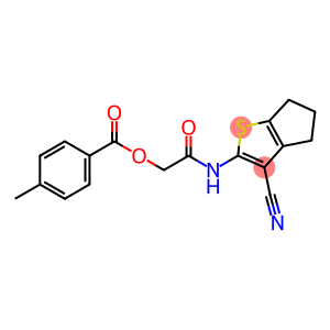 2-[(3-cyano-5,6-dihydro-4H-cyclopenta[b]thien-2-yl)amino]-2-oxoethyl 4-methylbenzoate