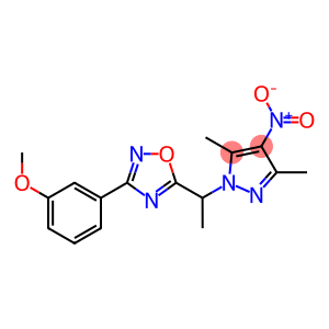 5-(1-{4-nitro-3,5-dimethyl-1H-pyrazol-1-yl}ethyl)-3-(3-methoxyphenyl)-1,2,4-oxadiazole