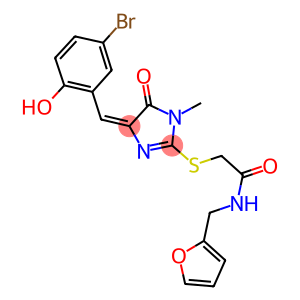 2-{[4-(5-bromo-2-hydroxybenzylidene)-1-methyl-5-oxo-4,5-dihydro-1H-imidazol-2-yl]sulfanyl}-N-(2-furylmethyl)acetamide