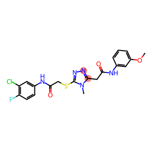 2-[5-({2-[(3-chloro-4-fluorophenyl)amino]-2-oxoethyl}sulfanyl)-4-methyl-4H-1,2,4-triazol-3-yl]-N-(3-methoxyphenyl)acetamide