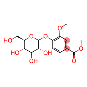 Benzoic acid, 4-(β-D-glucopyranosyloxy)-3-methoxy-, methyl ester