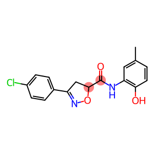 3-(4-chlorophenyl)-N-(2-hydroxy-5-methylphenyl)-4,5-dihydro-5-isoxazolecarboxamide