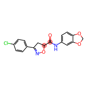 N-(1,3-benzodioxol-5-yl)-3-(4-chlorophenyl)-4,5-dihydro-5-isoxazolecarboxamide