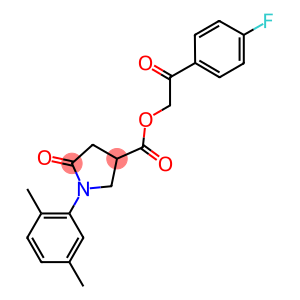 2-(4-fluorophenyl)-2-oxoethyl 1-(2,5-dimethylphenyl)-5-oxo-3-pyrrolidinecarboxylate