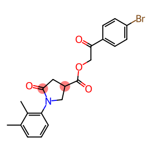 2-(4-bromophenyl)-2-oxoethyl 1-(2,3-dimethylphenyl)-5-oxo-3-pyrrolidinecarboxylate