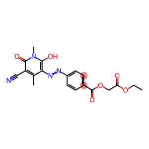 4-[(5-Cyano-1,6-dihydro-2-hydroxy-1,4-dimethyl-6-oxopyridin)-3-ylazo]benzoic acid 2-ethoxy-2-oxoethyl ester