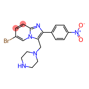 Imidazo[1,2-a]pyridine, 6-bromo-2-(4-nitrophenyl)-3-(1-piperazinylmethyl)-