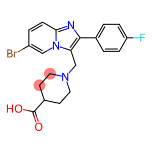 1-[6-BROMO-2-(4-FLUORO-PHENYL)-IMIDAZO[1,2-A]-PYRIDIN-3-YLMETHYL]-PIPERIDINE-4-CARBOXYLIC ACID