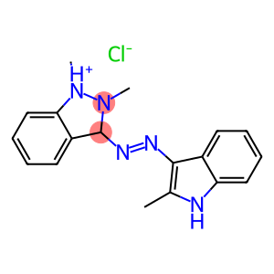 1,2-dimethyl-3-[(2-methyl-1H-indol-3-yl)azo]-1H-indazolium chloride