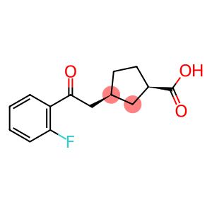 Cyclopentanecarboxylic acid, 3-[2-(2-fluorophenyl)-2-oxoethyl]-, (1R,3S)-rel-