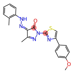 1-[4-(4-methoxyphenyl)-1,3-thiazol-2-yl]-3-methyl-1H-pyrazole-4,5-dione 4-[(2-methylphenyl)hydrazone]