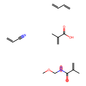 2-Propenoic acid, 2-methyl-, polymer with 1,3-butadiene, N-(methoxymethyl)-2-methyl-2-propenamide and 2-propenenitrile