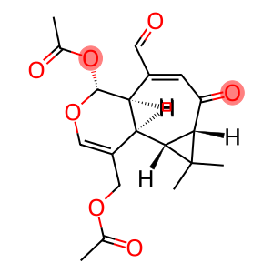 (4R)-4-Acetoxy-1-acetoxymethyl-4aα,7,7aβ,8,8aβ,8bα-hexahydro-8,8-dimethyl-7-oxo-4H-cyclopropa[3,4]cyclohepta[1,2-c]pyran-5-carbaldehyde