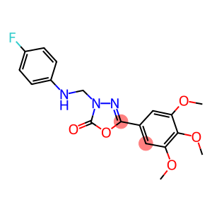 3-[(4-fluoroanilino)methyl]-5-(3,4,5-trimethoxyphenyl)-1,3,4-oxadiazol-2-one