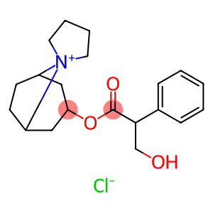 Spiro[8-azoniabicyclo[3.2.1]octane-8,1'-pyrrolidinium], 3-(3-hydroxy-1-oxo-2-phenylpropoxy)-, chloride (1:1)