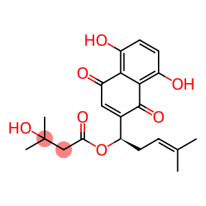 3-Hydroxy-3-methylbutanoic acid (R)-1-[(1,4-dioxo-5,8-dihydroxy-1,4-dihydronaphthalene)-2-yl]-4-methyl-3-pentenyl ester