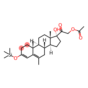 Pregna-3,5-dien-20-one, 21-(acetyloxy)-17-hydroxy-6-methyl-3-[(trimethylsilyl)oxy]- (9CI)