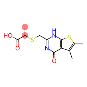 2-[(5,6-dimethyl-4-oxo-3H-thieno[2,3-d]pyrimidin-2-yl)methylsulfanyl]propanoic acid