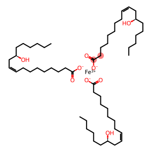 Tris[(9Z,12R)-12-hydroxy-9-octadecenoic acid]iron(III) salt