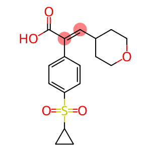 (E)-2-(4-(cyclopropylsulfonyl)phenyl)-3-(tetrahydro-2H-pyran-4-yl)acrylic acid