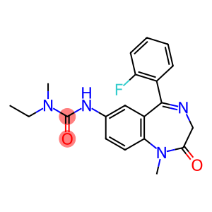 1-ethyl-3-[6-(2-fluorophenyl)-2-methyl-3-oxo-2,5-diazabicyclo[5.4.0]un deca-5,8,10,12-tetraen-9-yl]-1-methyl-urea