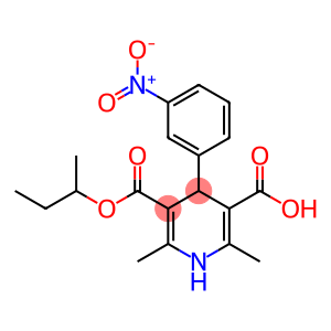 3,5-Pyridinedicarboxylic acid, 1,4-dihydro-2,6-dimethyl-4-(3-nitrophenyl)-, 3-(1-methylpropyl) ester