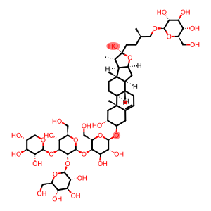 [(25R)-26-(β-D-Glucopyranosyloxy)-2α,22α-dihydroxyfurost-5-en-3β-yl]4-O-[2-O-(β-D-glucopyranosyl)-3-O-(β-D-xylopyranosyl)-β-D-glucopyranosyl]-β-D-galactopyranoside