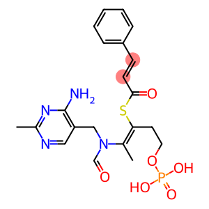 S-(2-(N-((4-amino-2-methylpyrimidin-5-yl)methyl)formamido)-5-(phosphonooxy)pent-2-en-3-yl) 3-phenylprop-2-enethioate