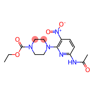 4-(6-Acetylamino-3-nitro-2-pyridyl)-1-piperazinecarboxylic acid ethyl ester