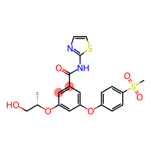 3-(1-hydroxypropan-2-yloxy)-5-(4-methylsulfonylphenoxy)-N-(2-thiazolyl)benzamide