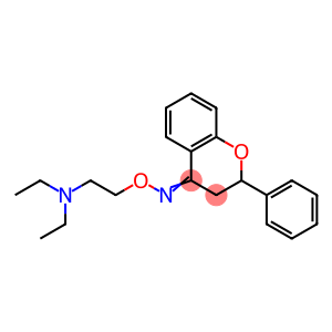 4H-1-Benzopyran-4-one, 2,3-dihydro-2-phenyl-, O-(2-(diethylamino)ethyl )oxime