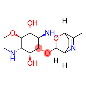 1-Amino-1,4-dideoxy-5-O-methyl-4-(methylamino)-2-O-[(1R,4R)-6-methyl-2-oxa-5-azabicyclo[2.2.2]oct-5-en-3α-yl]-D-scyllo-inositol